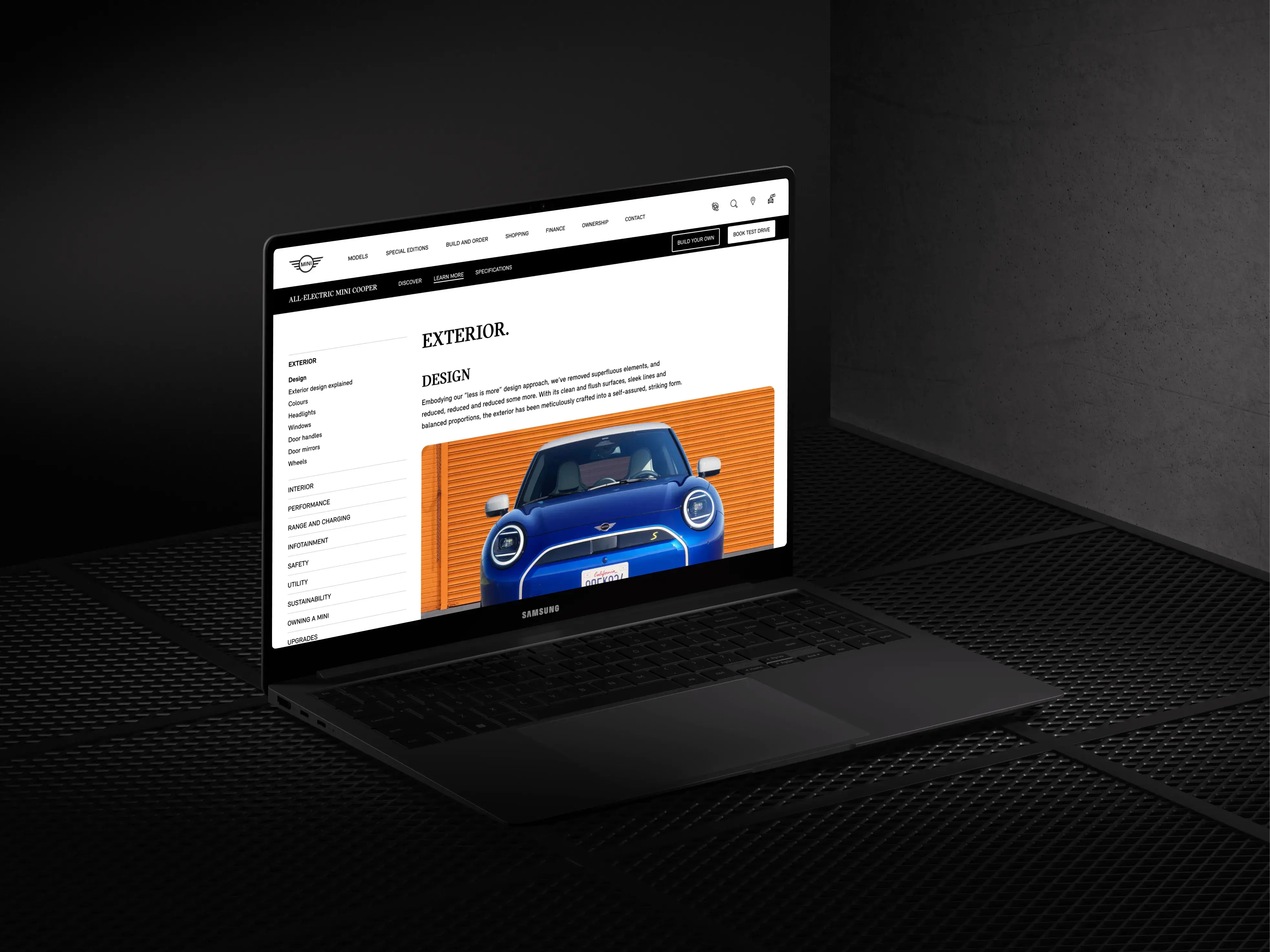 Mini model page on laptop and phone