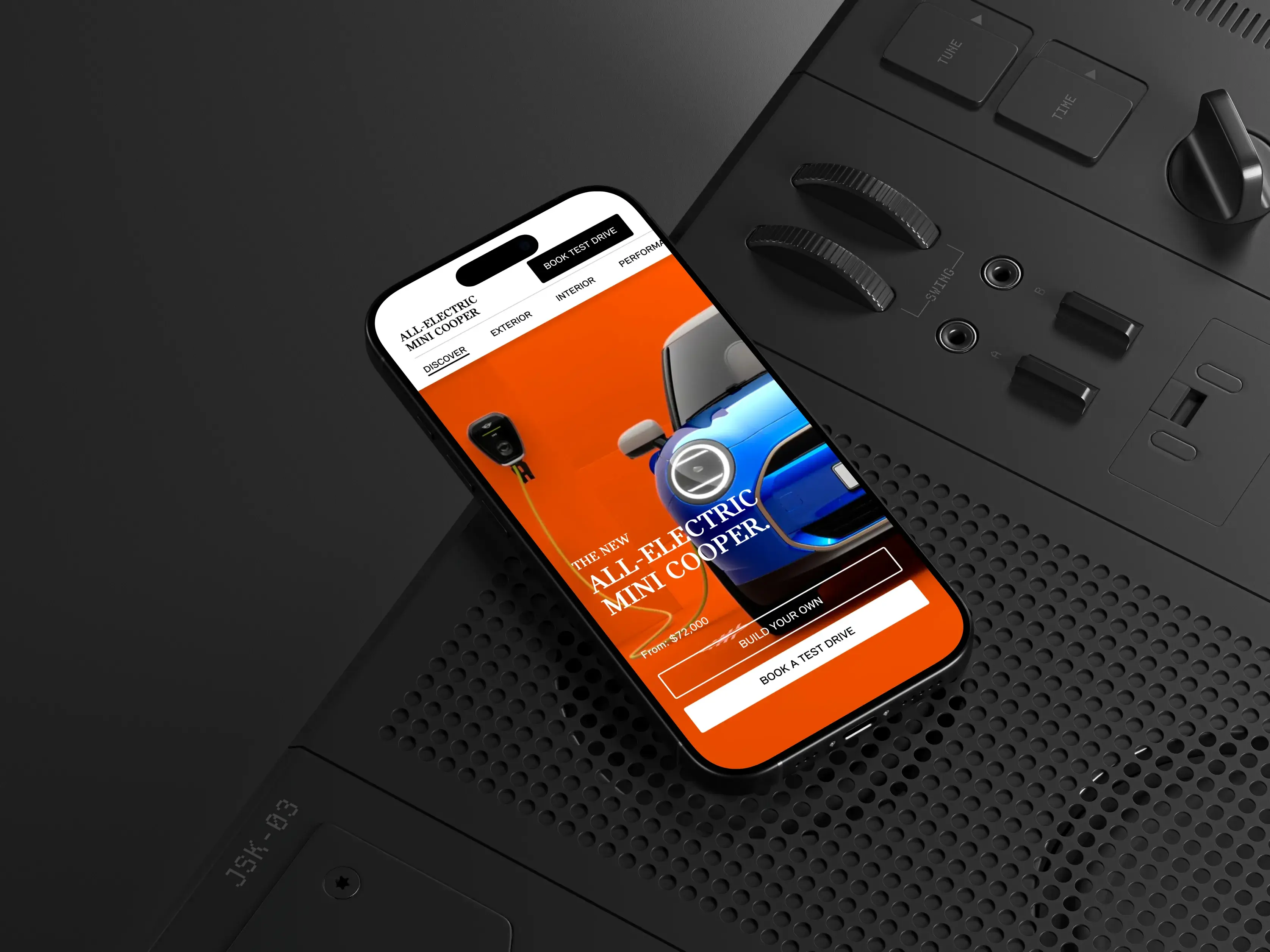 Mini model page phone mockups