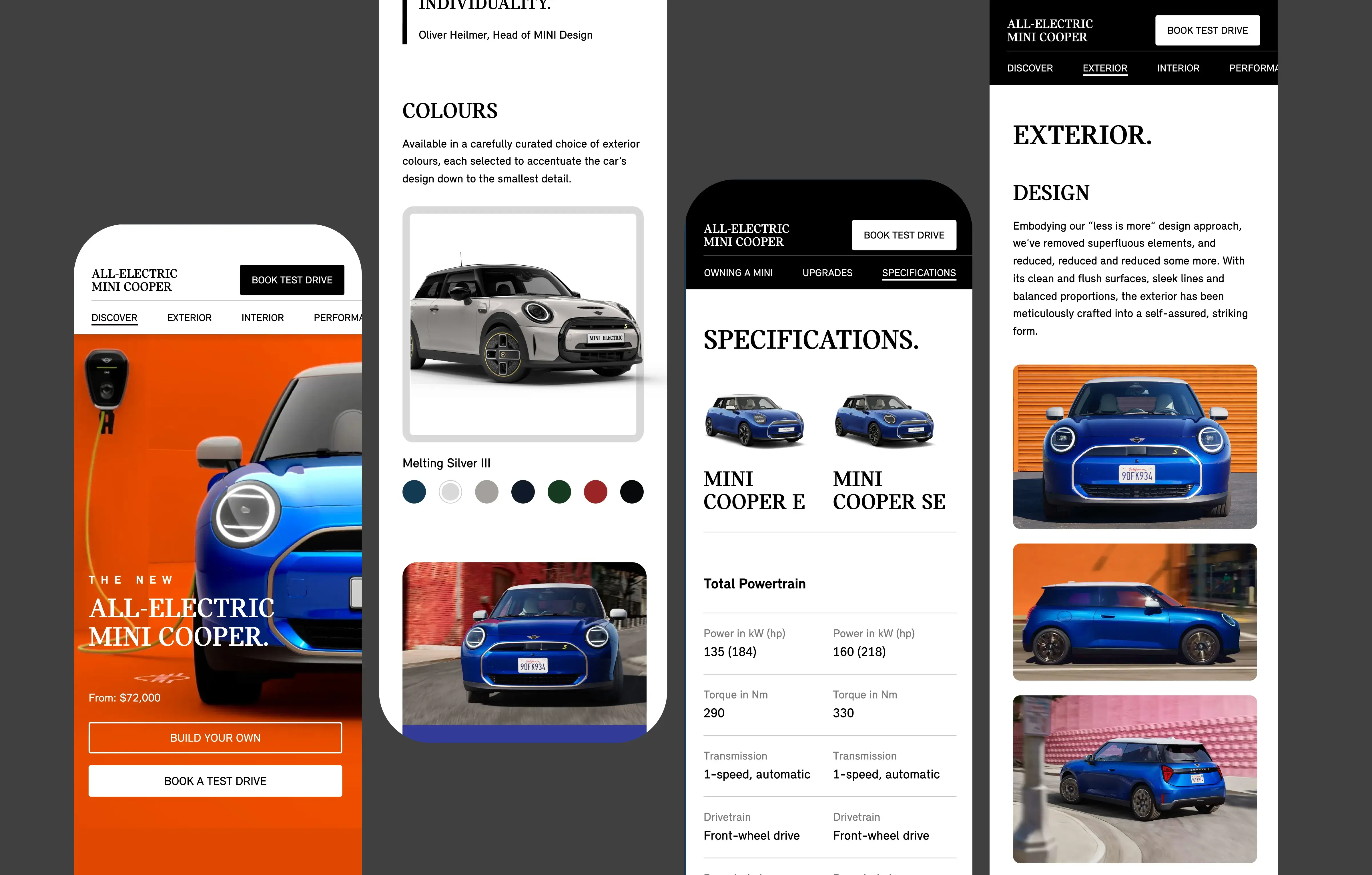 Mini Australia model page — mobile
