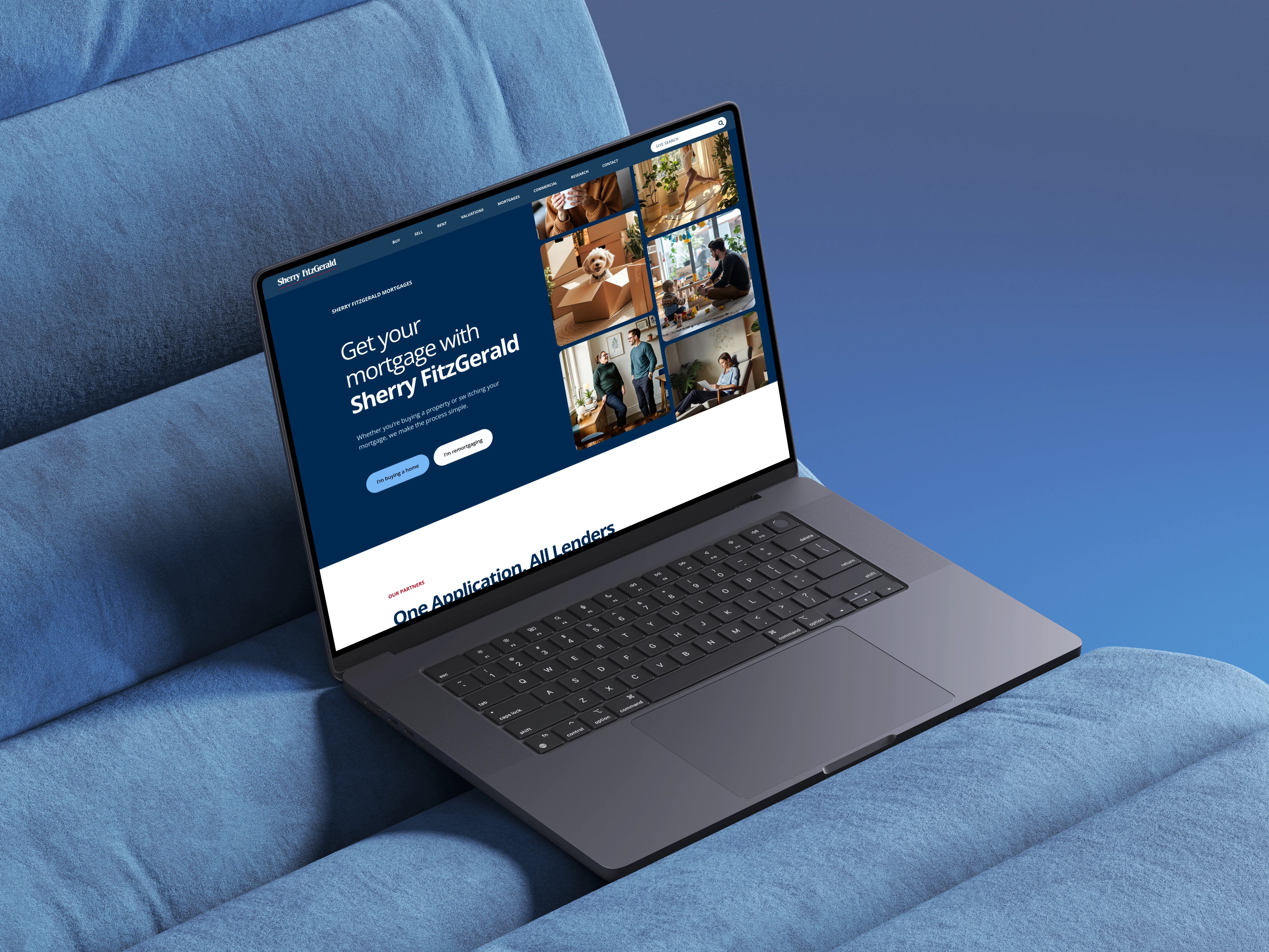 Sherry FitzGerald mortgage experience shown on a MacBook Pro